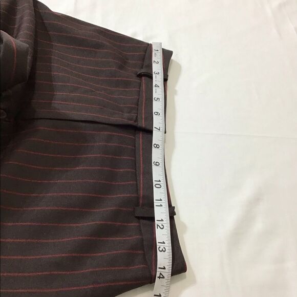 Lafayette 148 New York Brown Pinstripe 2-Piece Pantsuit Cuffed Hem - Picture 14 of 16